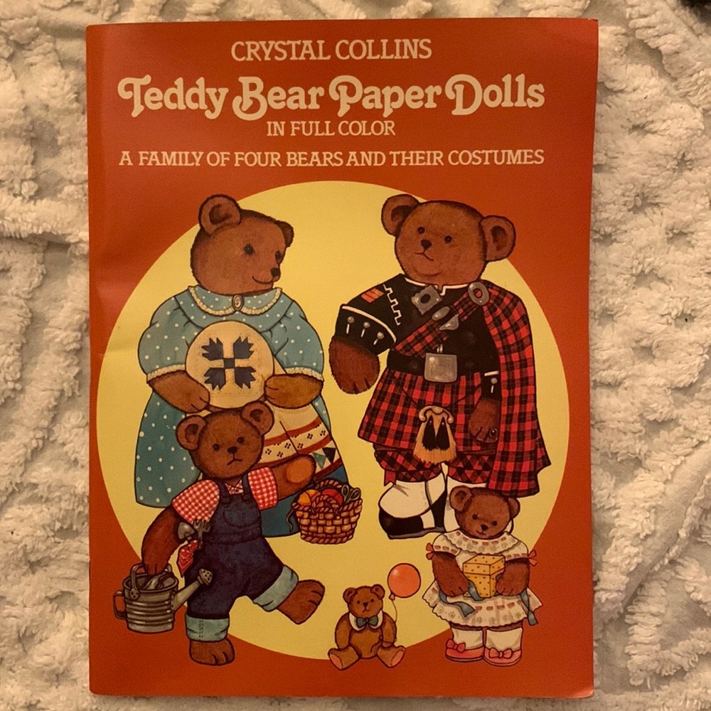 1983 Teddy Bear Paper Dolls in full color by Crystal Collin, Dover publication